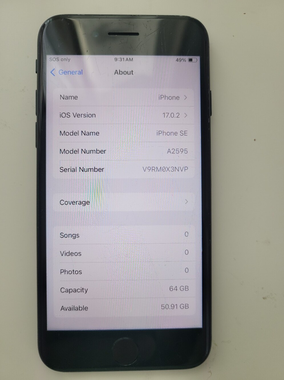 Apple iPhone SE 3rd Gen 64 GB Used Midnight (Unlocked) **AJ**